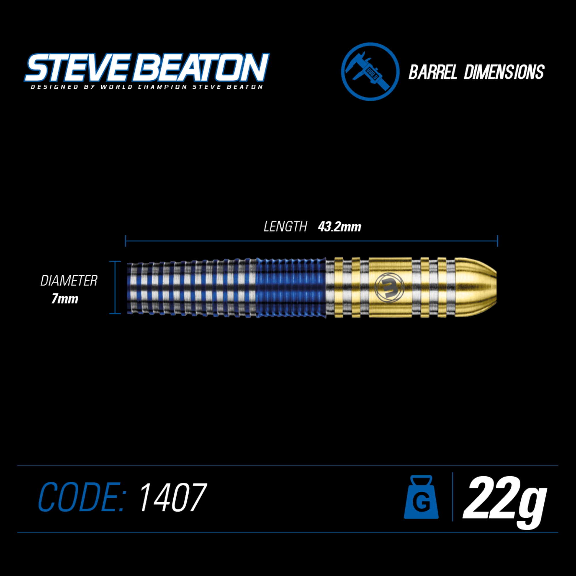 Winmau - Steeldart - Steve Beaton 22 gr. – Bild 3