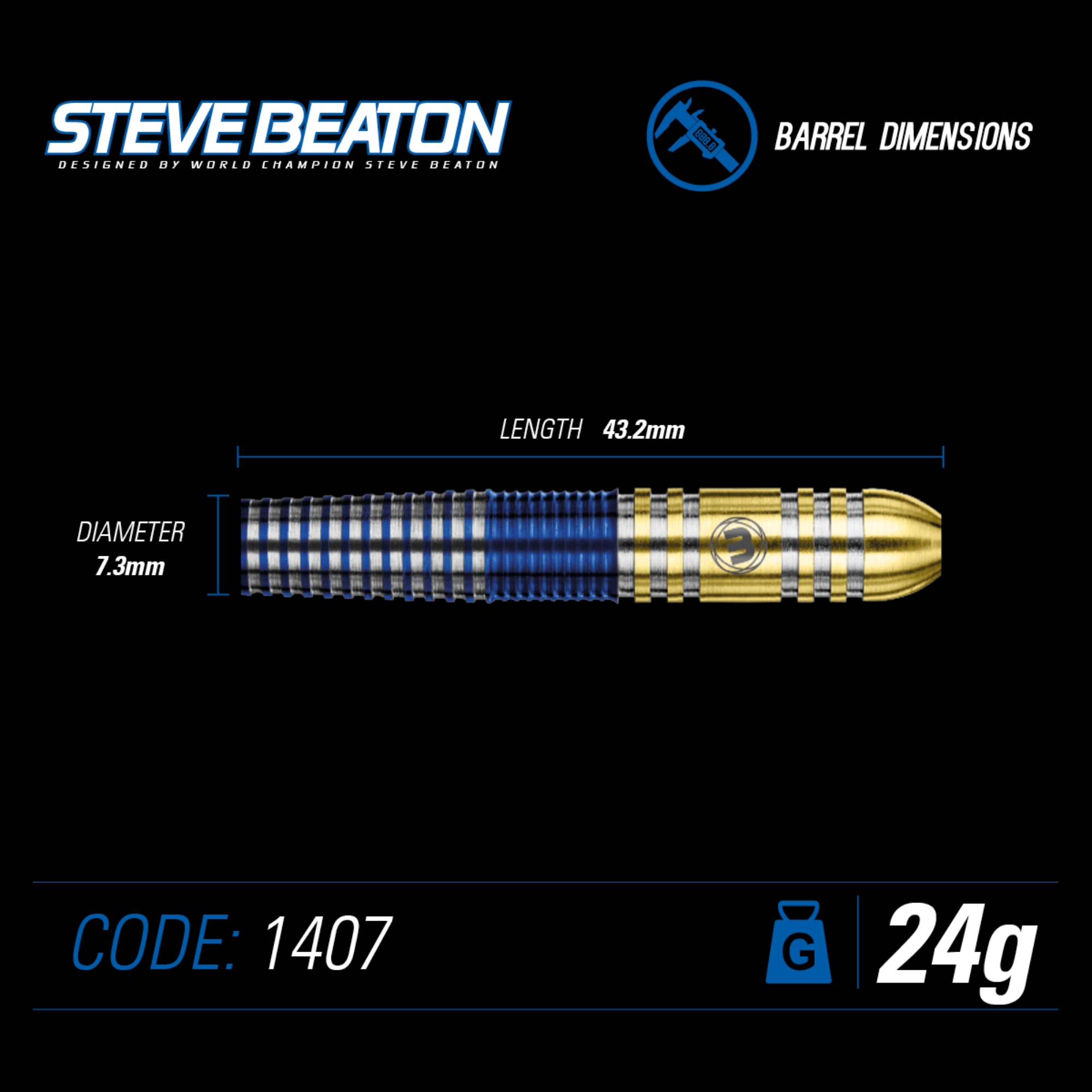 Winmau - Steeldart - Steve Beaton 24 gr. – Bild 3
