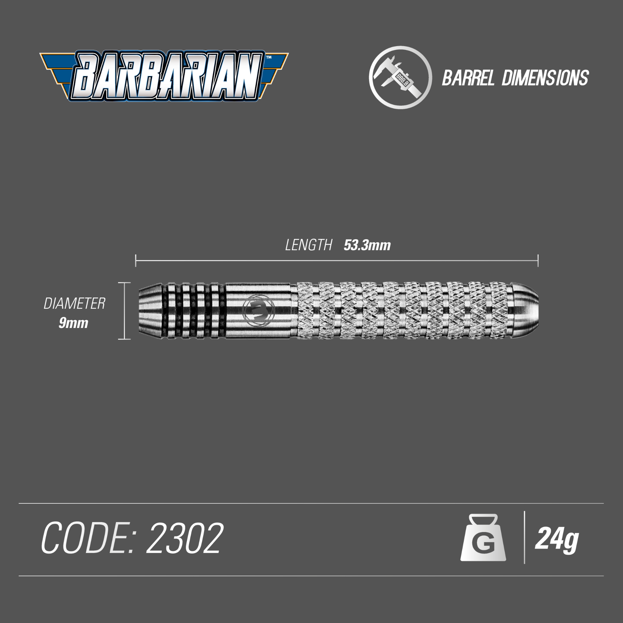 Winmau - Steeldart Barbarian 24 gr. – Bild 3