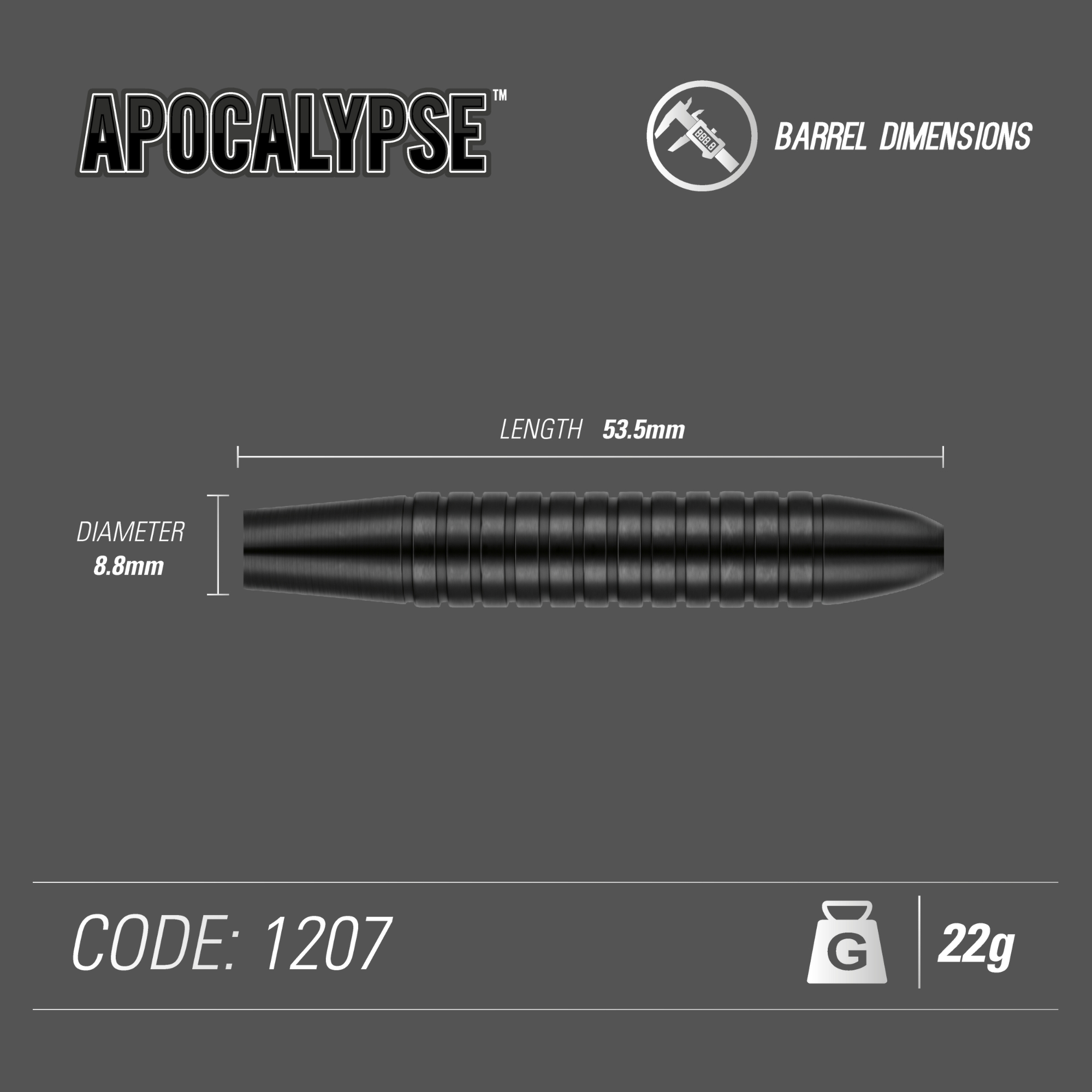 Winmau - Steeldart Apocalypse Brass 22 gr. – Bild 3