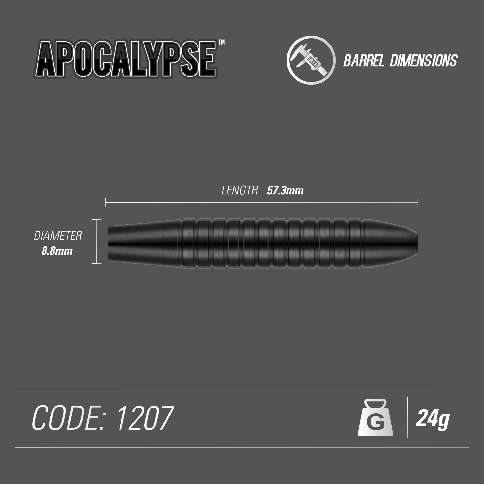 Winmau - Steeldart Apocalypse Brass 24 gr. – Bild 3