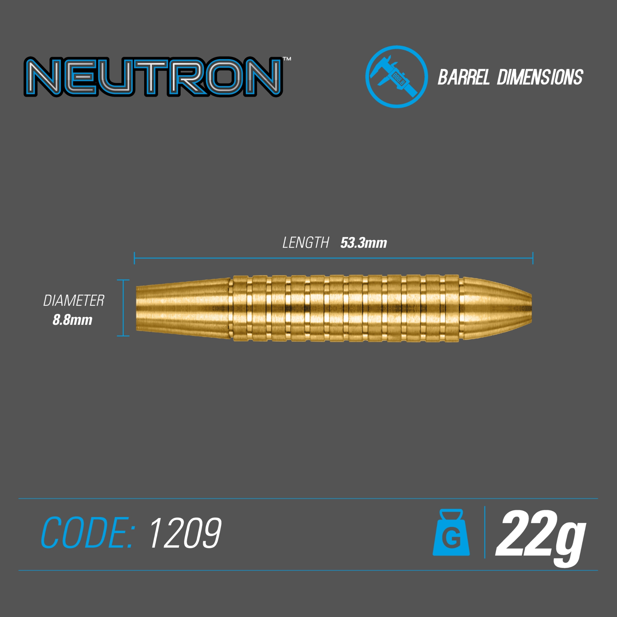 Winmau - Steeldart Neutron Brass 22 gr. – Bild 3