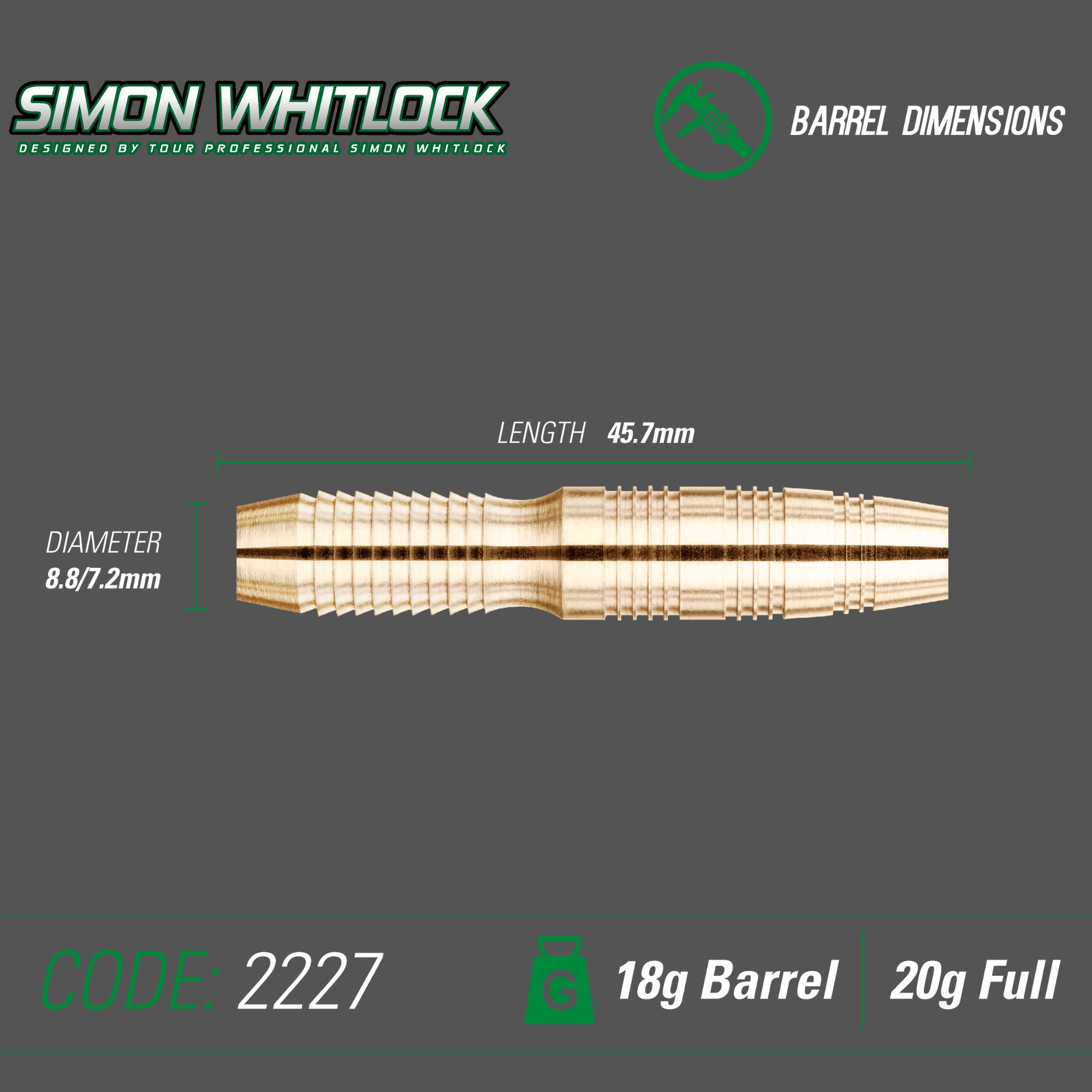 Winmau - Softdart Simon Whitlock Brass 18 gr. – Bild 3