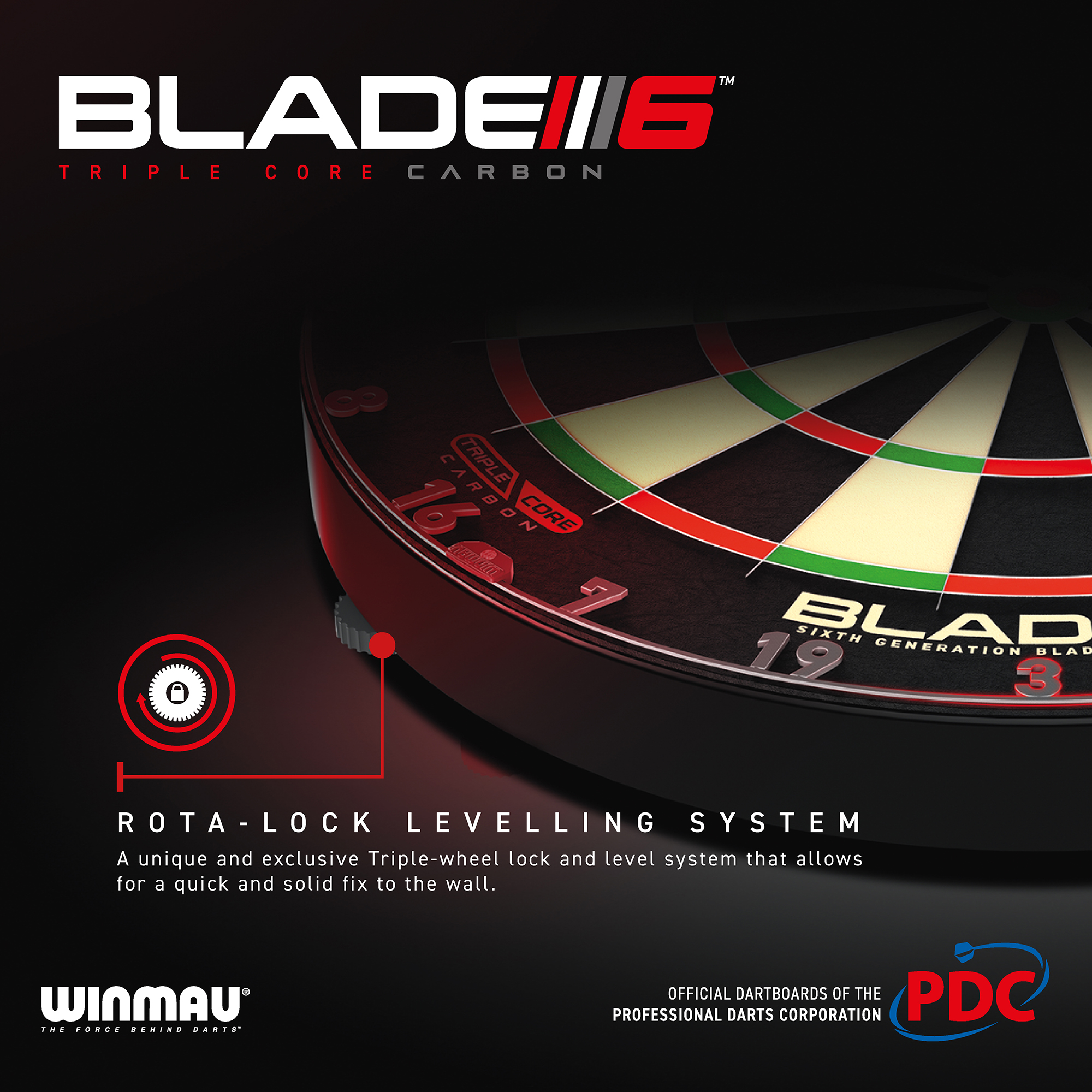 Winmau - Dartboard Blade 6 Triple Core Carbon PDC – Bild 5