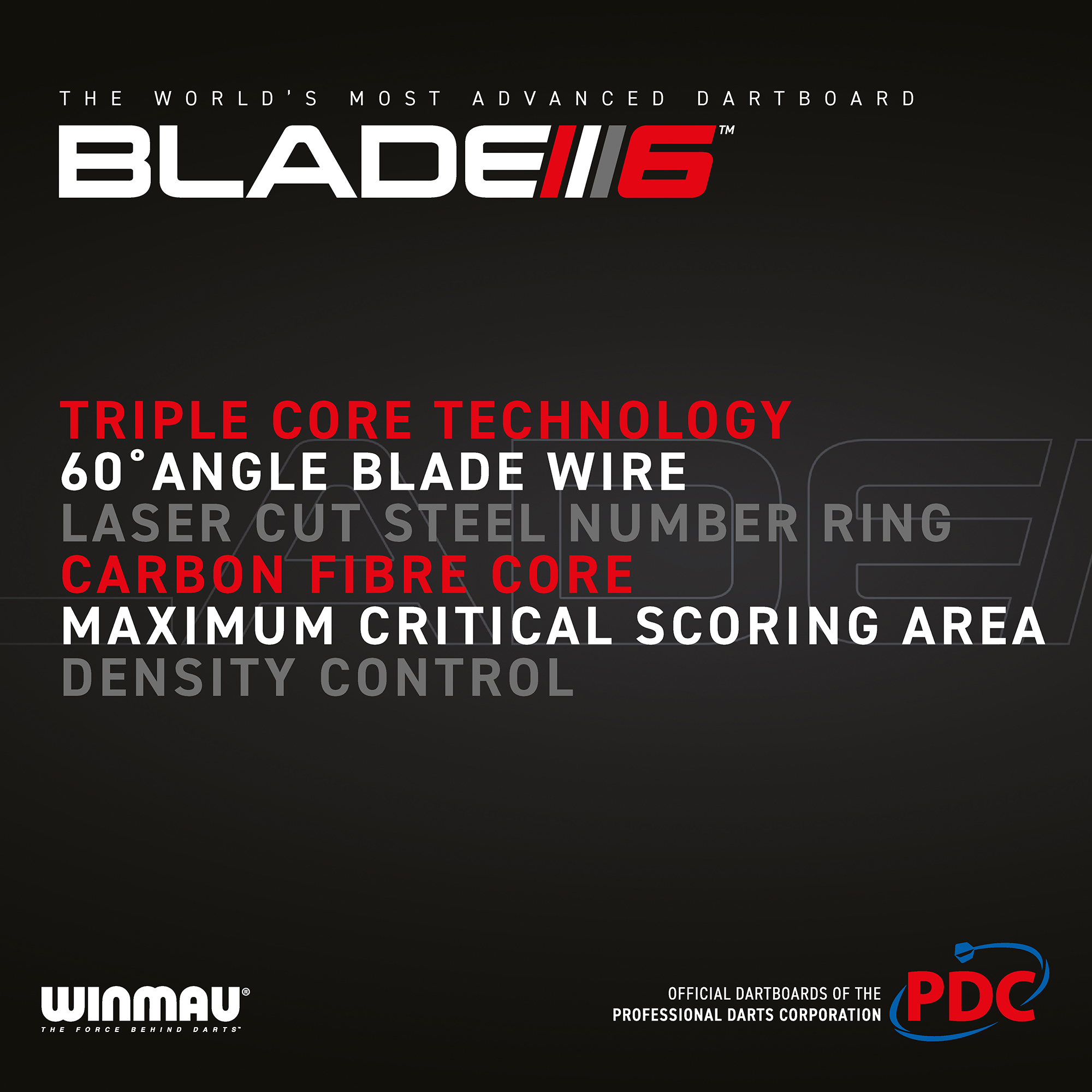 Winmau - Dartboard Blade 6 Triple Core Carbon PDC – Bild 8