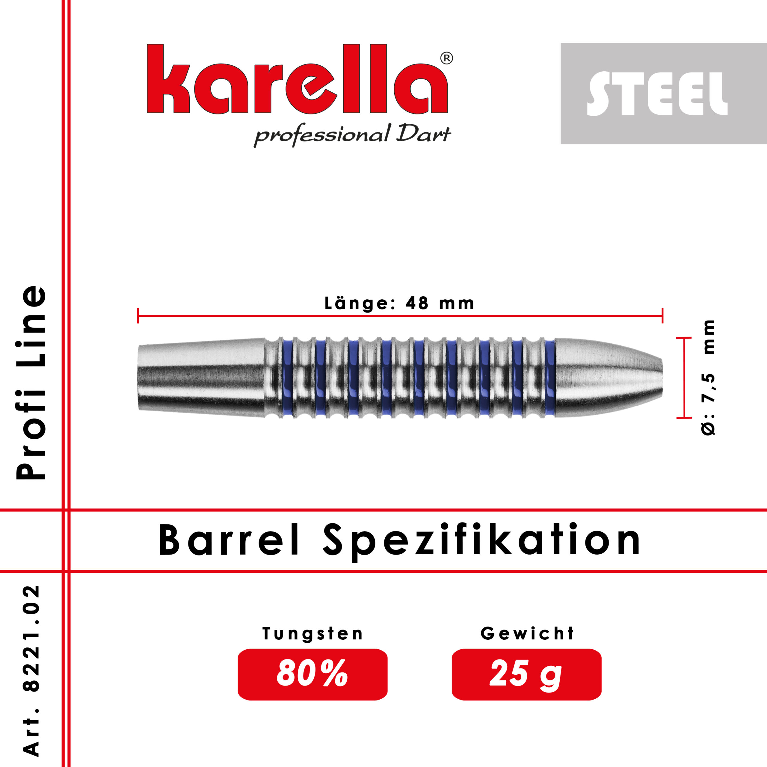 Karella - Steelbarrel Profi Line PL-02 80% Tungsten 25 gr. – Bild 2