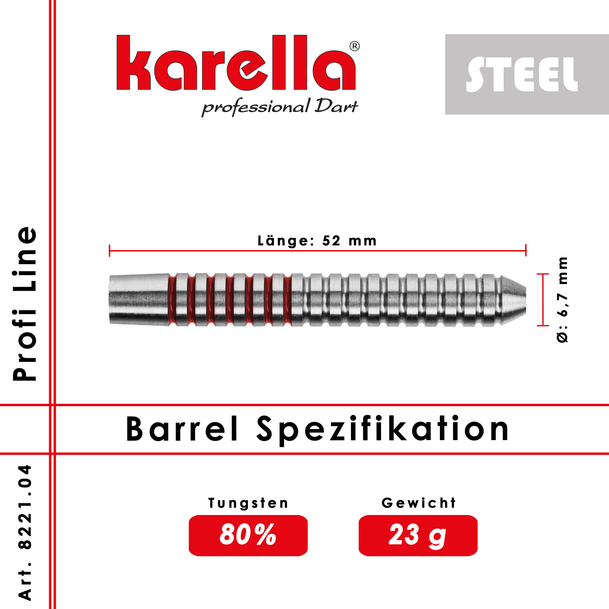 Karella - Steelbarrel Profi Line PL-04 80% Tungsten 23 gr. – Bild 2
