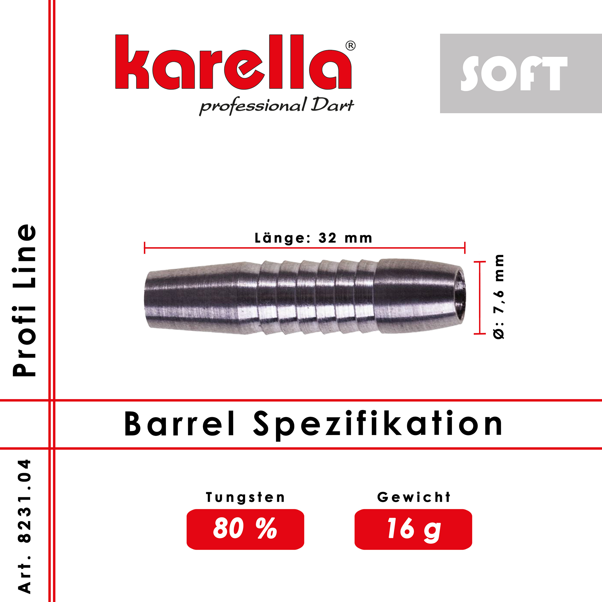 Karella - Softbarrel Profi Line PLS-04 80% Tungsten 16 gr. – Bild 3