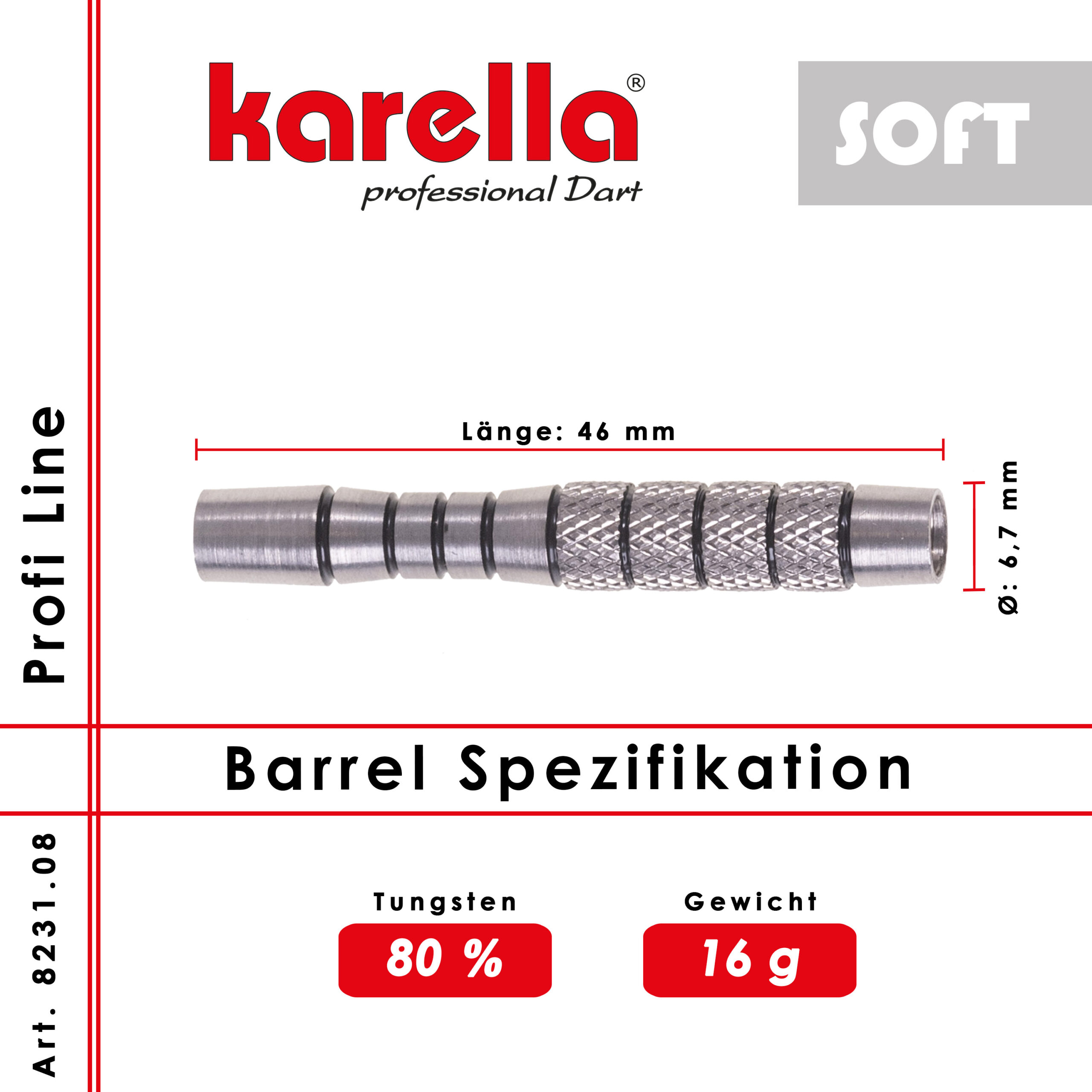 Karella - Softbarrel Profi Line PLS-08 80% Tungsten 16 gr. – Bild 2