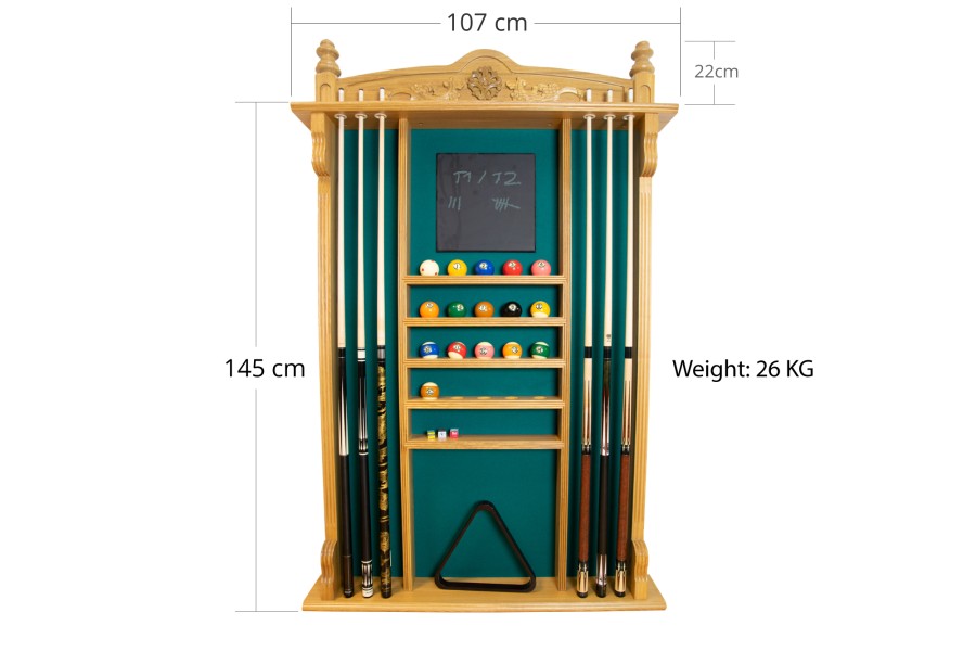 Queuehalter, für 6 Billardqueues Wall Rack, eiche – Bild 2