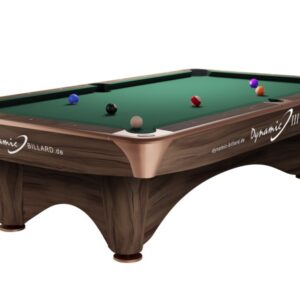 Billardtisch, Pool, Dynamic III, 9 ft. (Fuß), modern-braun, gebraucht, Simonis 760 gelbgrün