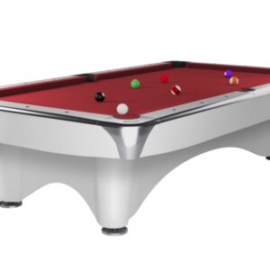 Billardtisch, Pool, Dynamic III, glänzend-weiß, 8 ft. (Fuß), Simonis 760 rot