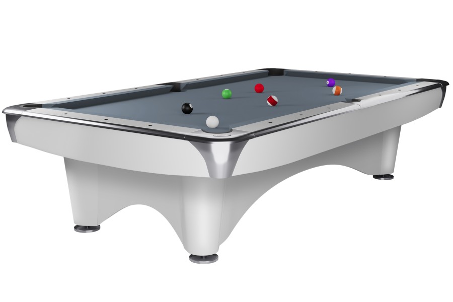Billardtisch, Pool, Dynamic III, glänzend-weiß, 9 ft., Simonis 860 shark grey