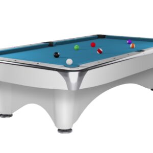 Billardtisch, Pool, Dynamic III, glänzend-weiß, 8 ft., Simonis 760 turnierblau