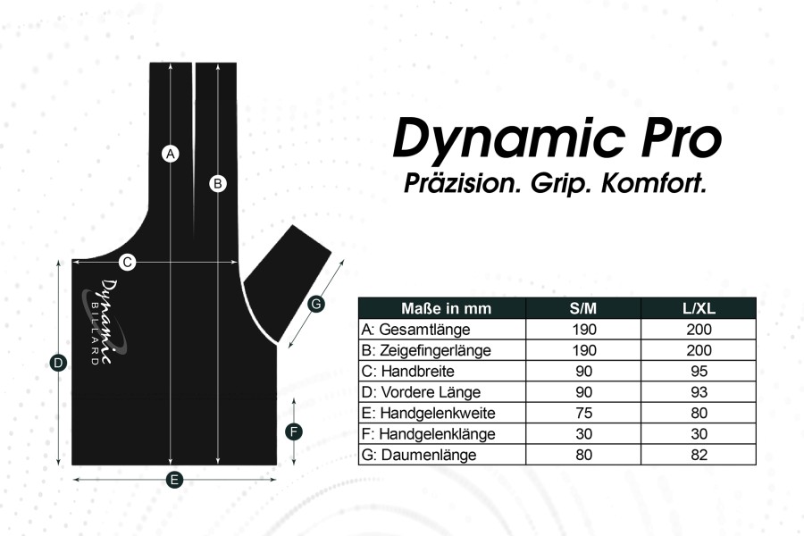 Halbfingerhandschuh, Dynamic Pro, 3-Finger, schwarz/blau, für linke Hand, L&XL – Bild 4