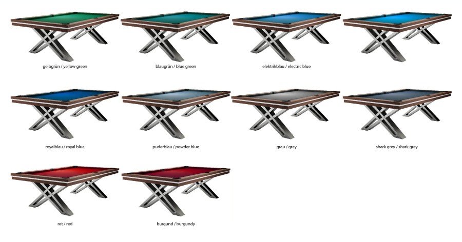 Billardtisch, Pool, Rasson Pierce, 8 ft. (Fuß), walnuss, Simonis 860 burgund – Bild 8
