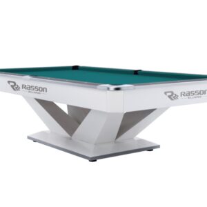 Billardtisch, Pool, Rasson Victory II Plus, weiß, 8 ft., Simonis 860 blaugrün