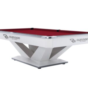 Billardtisch, Pool, Rasson Victory II Plus, weiß, 8 ft., Simonis 760 burgund
