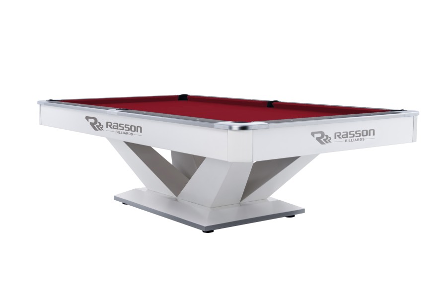 Billardtisch, Pool, Rasson Victory II Plus, weiß, 8 ft., Simonis 760 burgund