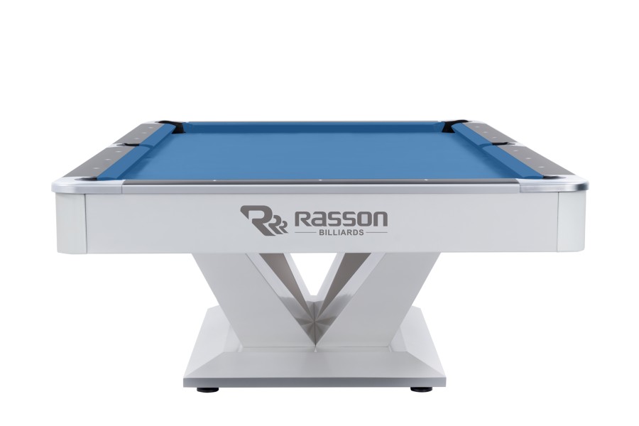 Billardtisch, Pool, Rasson Victory II Plus, weiß, 8 ft., Simonis 860 blaugrün – Bild 3