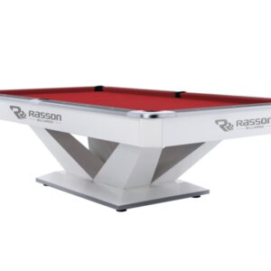 Billardtisch, Pool, Rasson Victory II Plus, weiß, 8 ft., Simonis 860 rot