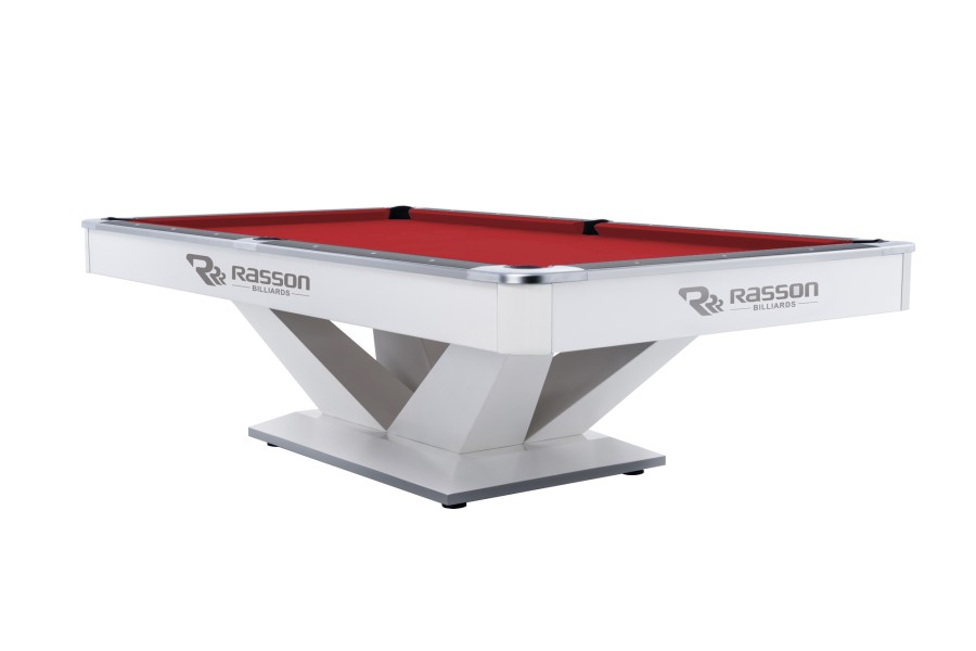 Billardtisch, Pool, Rasson Victory II Plus, weiß, 9 ft., Simonis 860 rot