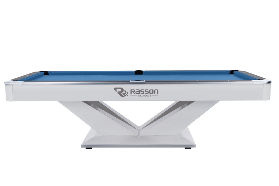 Billardtisch, Pool, Rasson Victory II Plus, weiß, 8 ft., Simonis 860 blaugrün – Bild 4