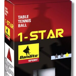 Bandito - * 1-Star Tischtennis-Bälle 6 Stück, weiß