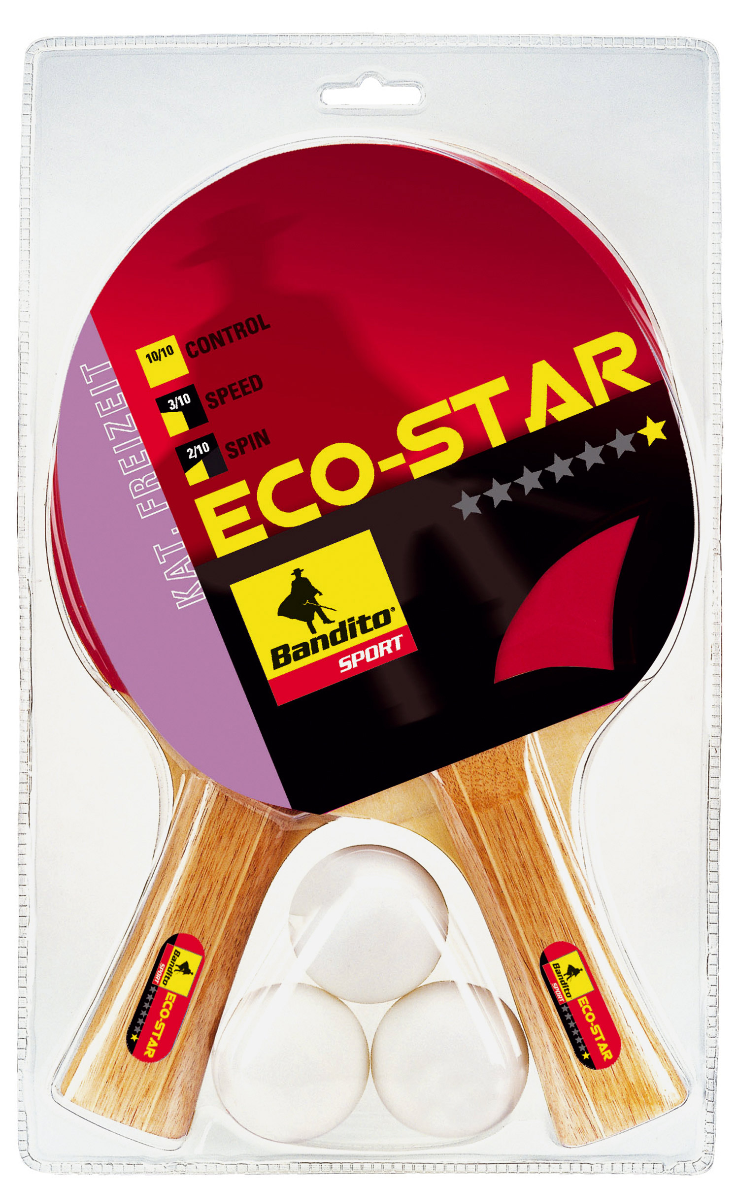 Bandito - Tischtennisschläger Set Eco Star inkl. 3 Bälle