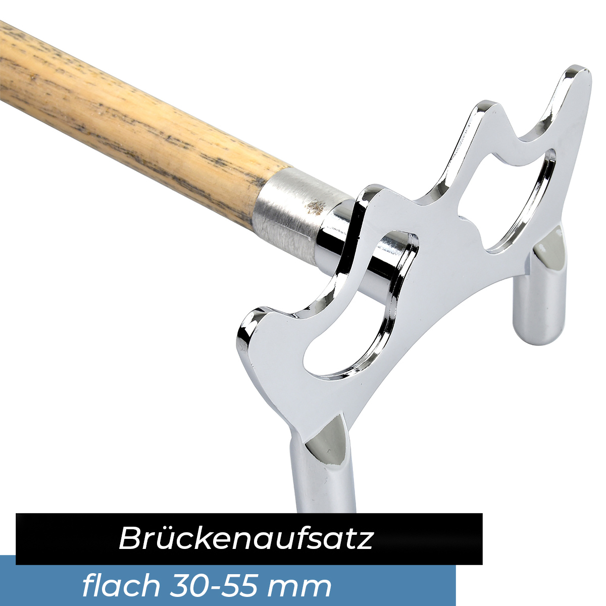 Brückenqueue zweiteilig 145 cm - chrom flach – Bild 4