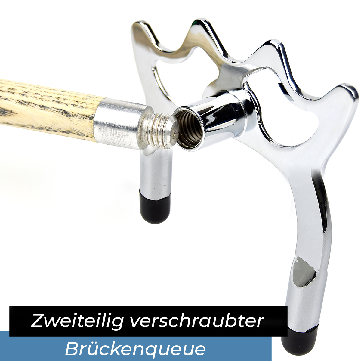 Brückenqueue zweiteilig 145 cm - chrom hoch – Bild 6