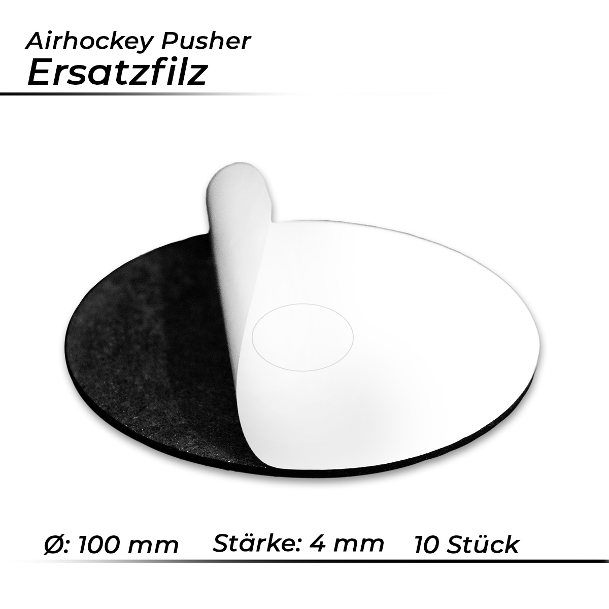 Bandito - Airhockey Pusher Profi Ersatzfilz 100 mm (10 St.) – Bild 2