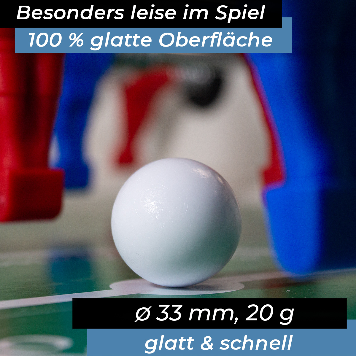 Bandito - Kickerball Universal weiß, glatt und schnell 33mm, 20g. Set mit 5 St. – Bild 3