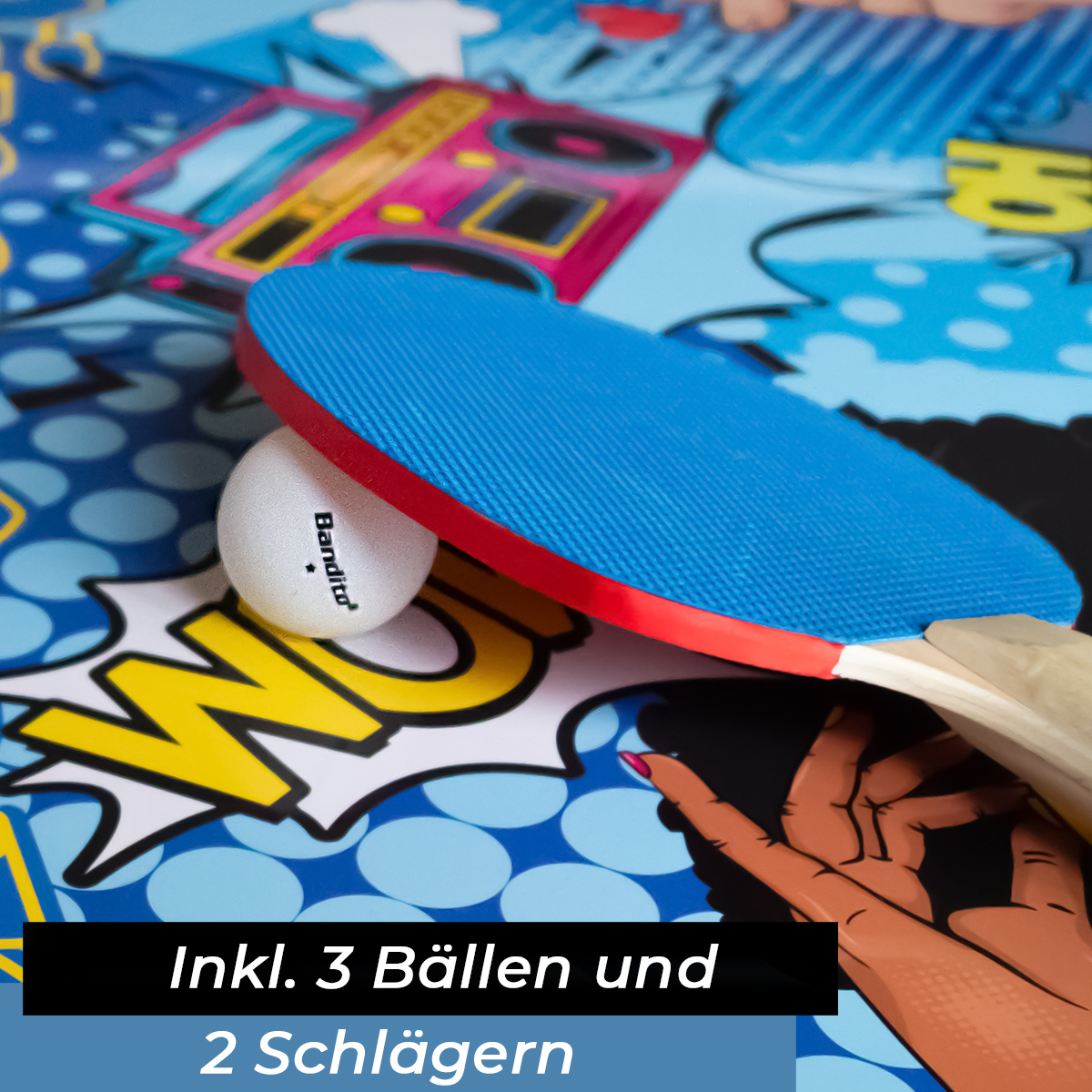 Bandito – Tischtennisplatte Compact - Comic Style, klappbar – Bild 5