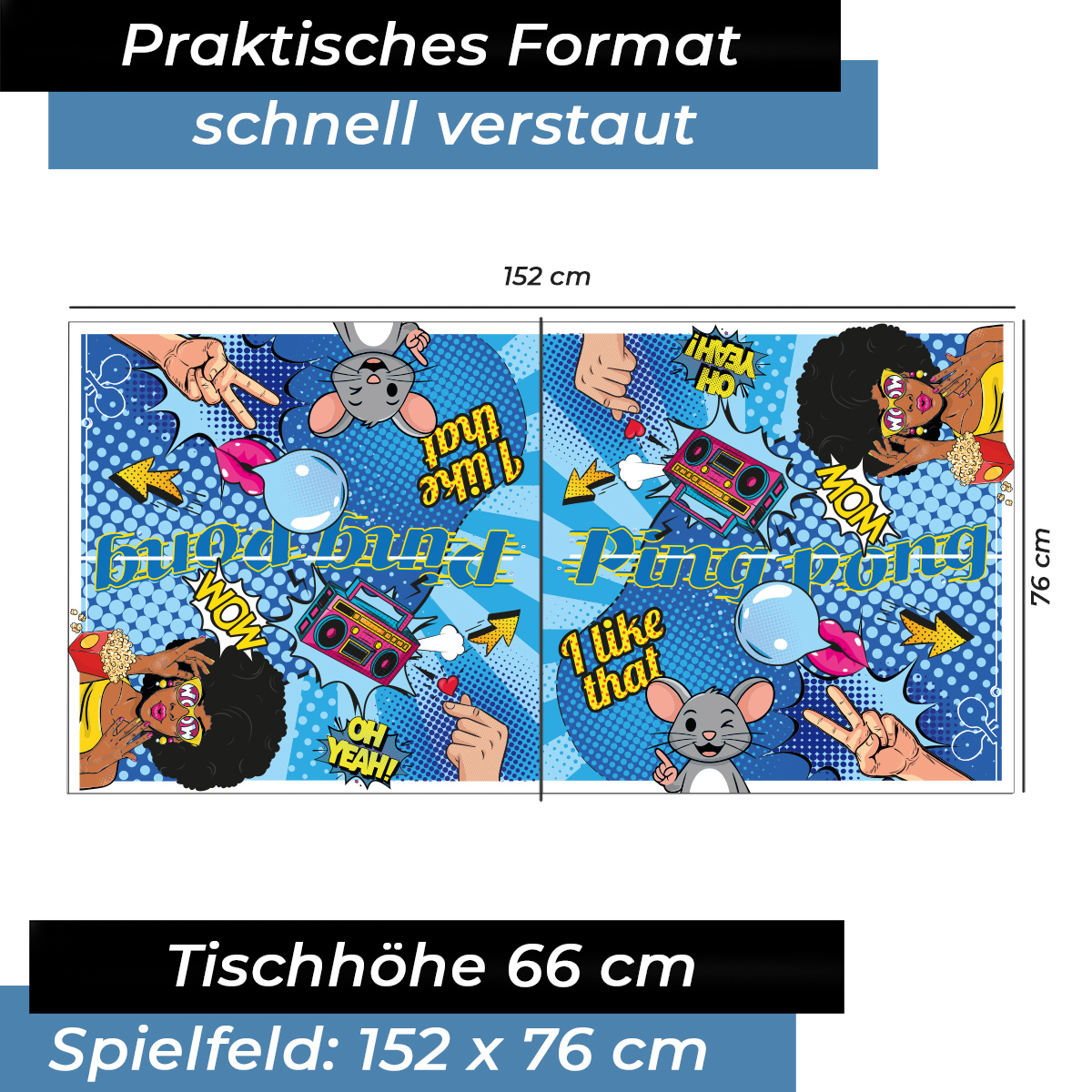 Bandito – Tischtennisplatte Compact - Comic Style, klappbar – Bild 3