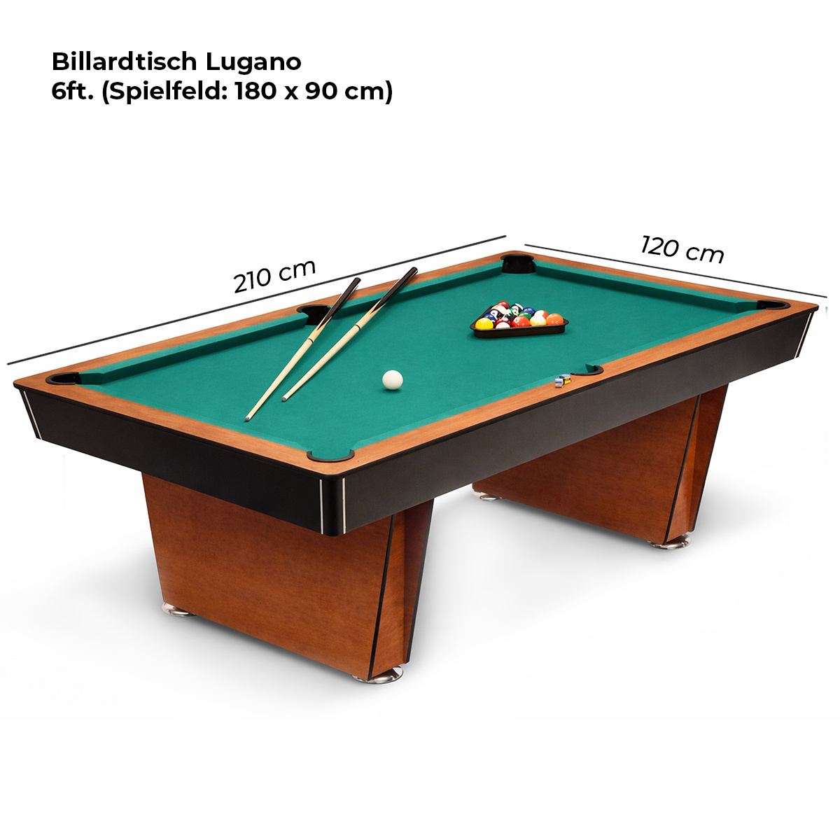 Billardtisch Lugano 6 ft. Schieferplatte – Bild 3