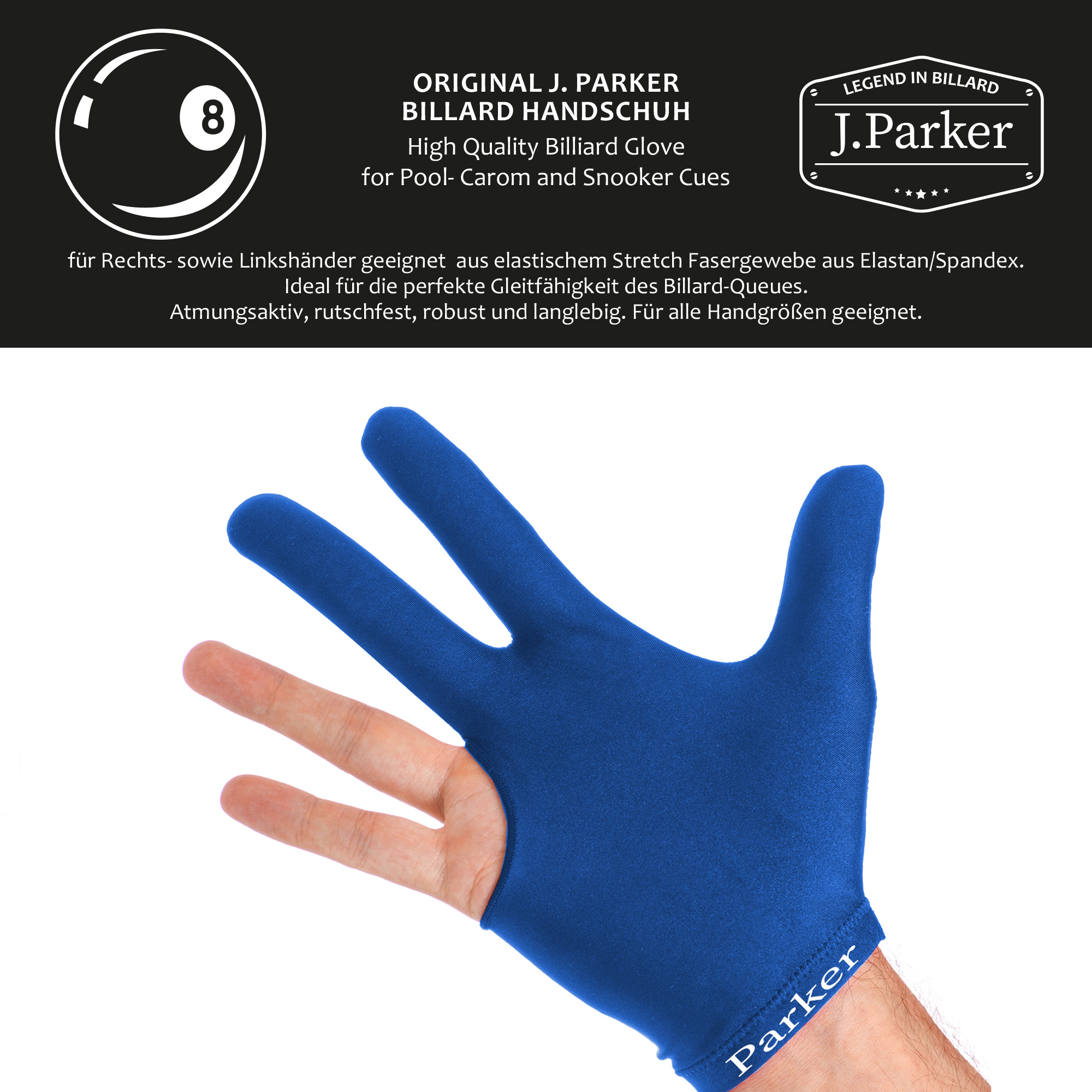 J. Parker - Billardhandschuh blau – Bild 2