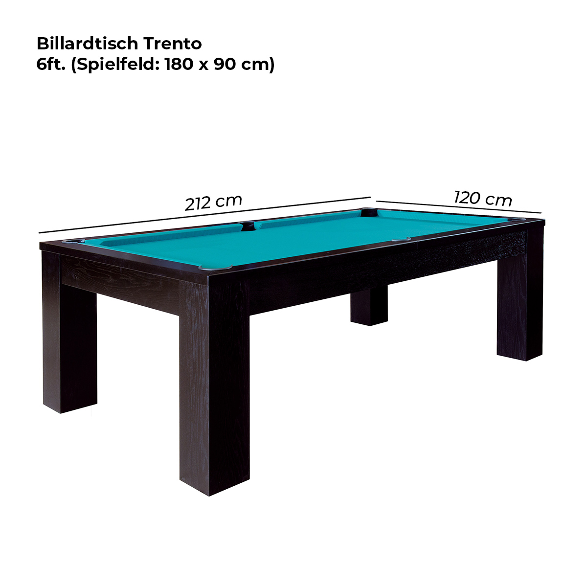 Billardtisch Trento 6 ft. schwarz – Bild 6