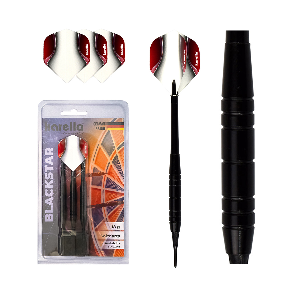 Karella - Dartset Winner Blackstar Softdart inkl. Dartcase – Bild 4
