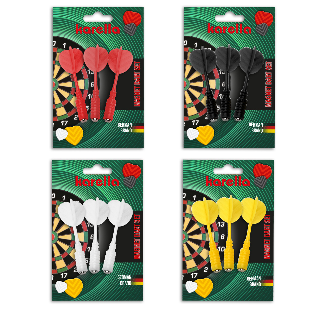 Karella - Magnet Dartpfeile 4-Farben-Mix-Set (12 St.) – Bild 8