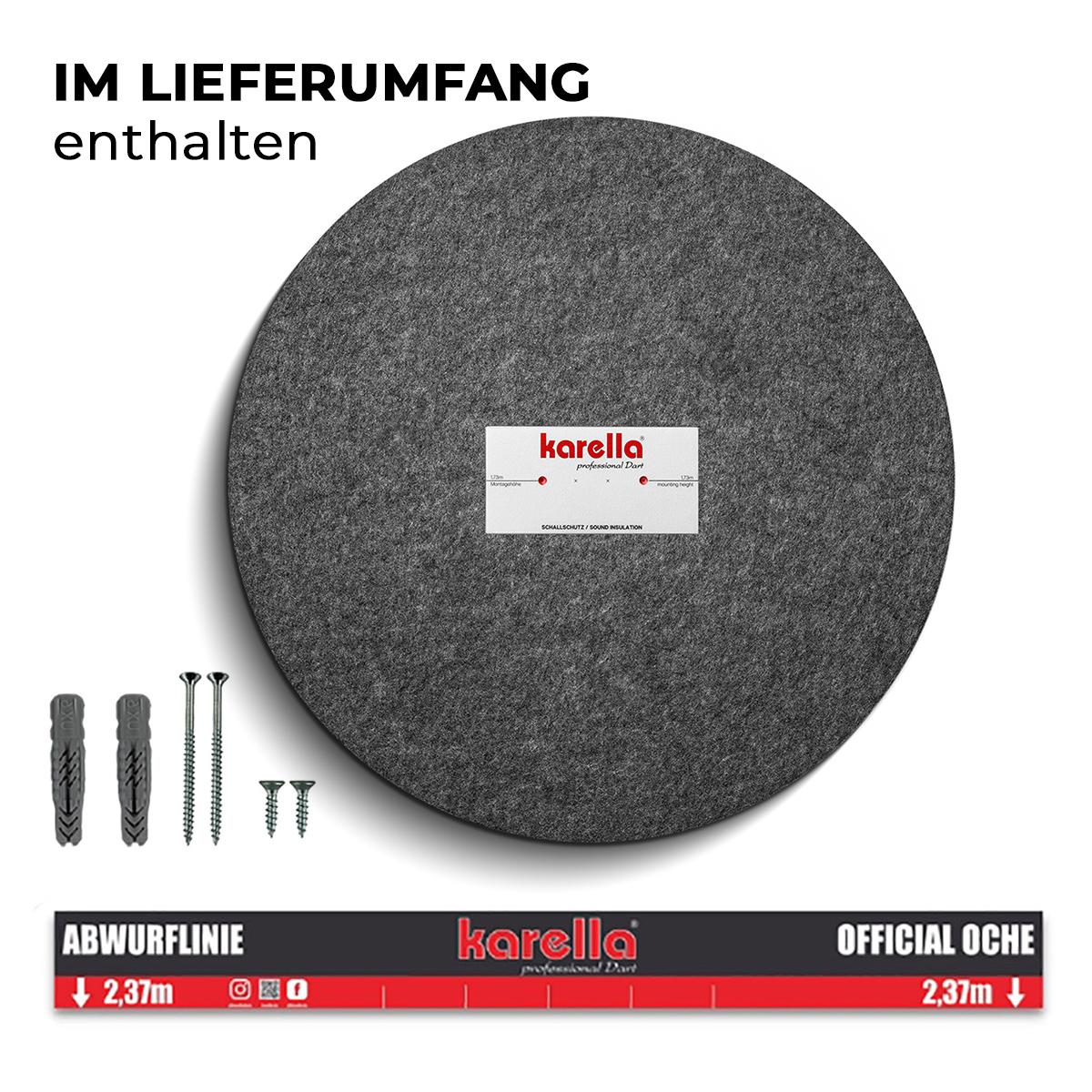 Karella - Schallschutz Ultimo Ø69 cm für Steeldartboards - Silencer mit integriertem Surround / Auffangring – Bild 5