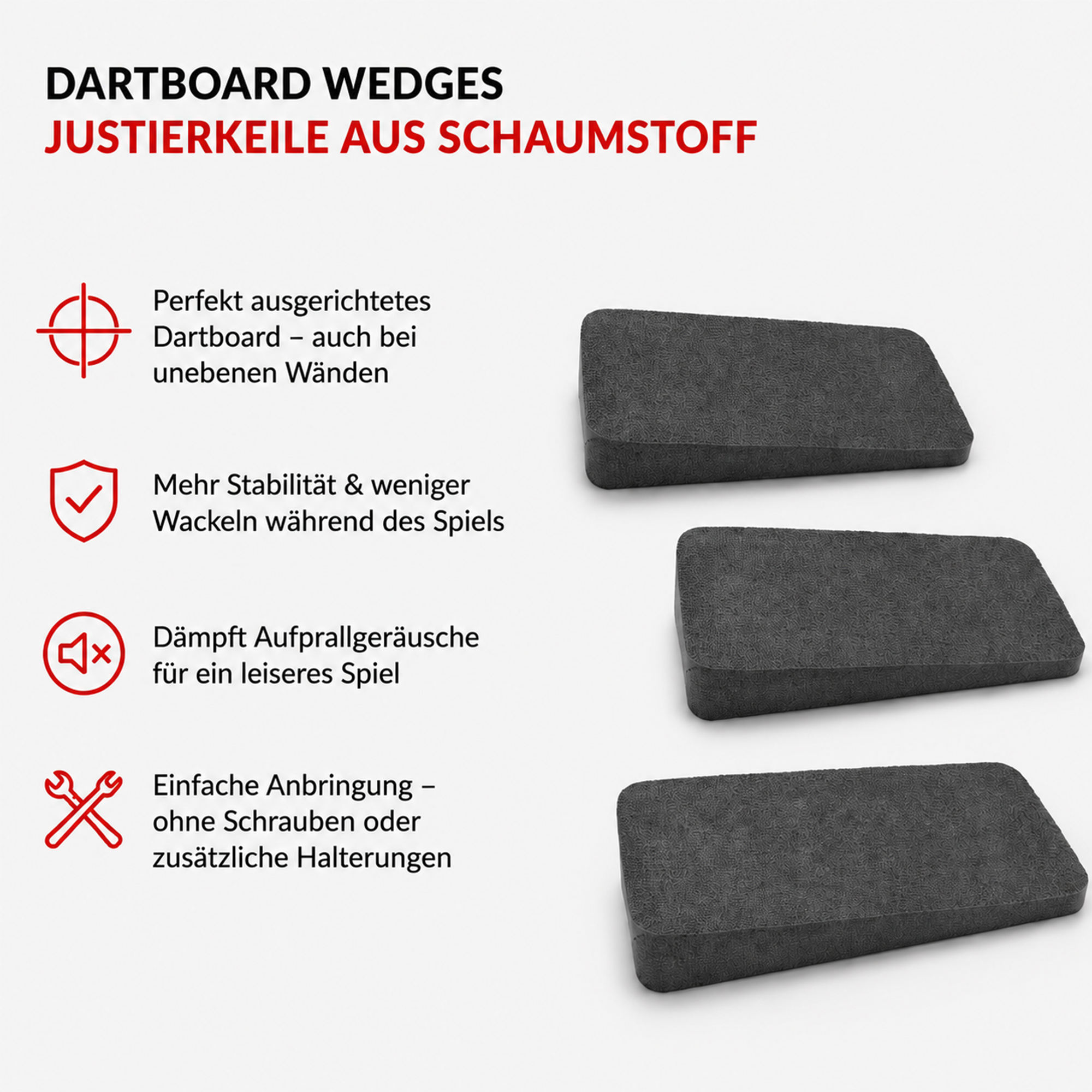 Karella - Dartboard Wedges, Justierkeile Set 3 St. – Bild 4