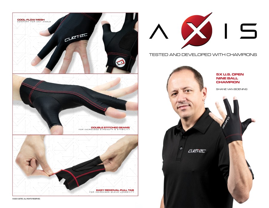 Handschuh, Cuetec Axis, 3-Finger, speed gray, für linke Hand, XL – Bild 4