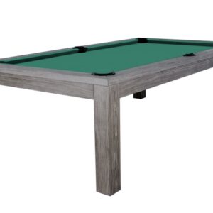 Billardtisch / Esstisch, Pool, Rasson Penelope II, inkl. Abdeckplatte, gebeiztes Holz, 7 ft., Simonis 760 gelbgrün