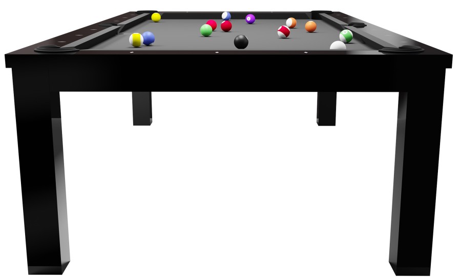 Billardtisch / Esstisch, Pool, Rasson Penelope II, 7 ft. (Fuß), schwarz-glänzend inkl. Abdeckplatte, Simonis 860 puderblau – Bild 4