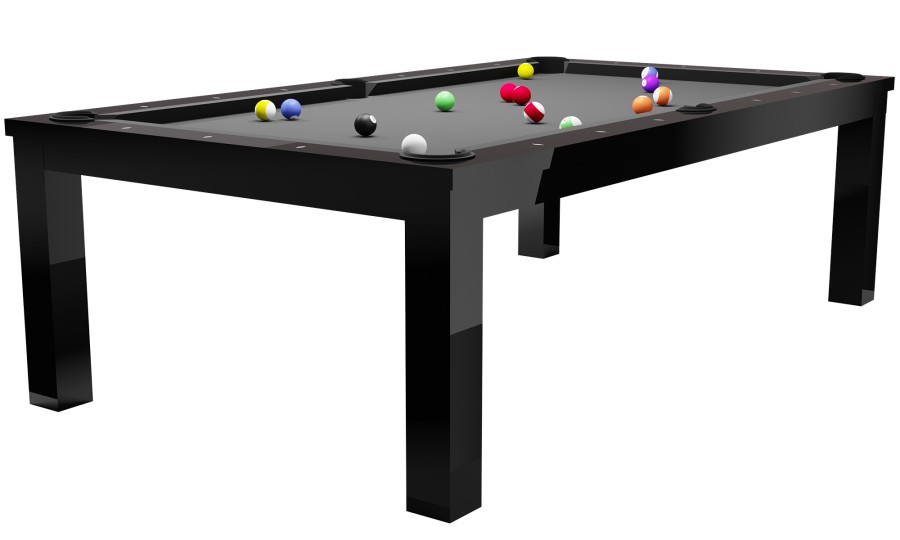 Billardtisch / Esstisch, Pool, Rasson Penelope II, 7 ft. (Fuß), schwarz-glänzend inkl. Abdeckplatte, Simonis 860 puderblau – Bild 2