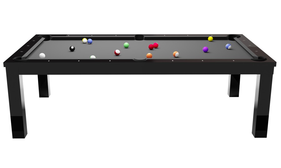 Billardtisch / Esstisch, Pool, Rasson Penelope II, 7 ft. (Fuß), schwarz-glänzend inkl. Abdeckplatte, Simonis 860 puderblau – Bild 5