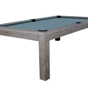 Billardtisch / Esstisch, Pool, Rasson Penelope II, inkl. Abdeckplatte, gebeiztes Holz, 7 ft., Simonis 760 puderblau