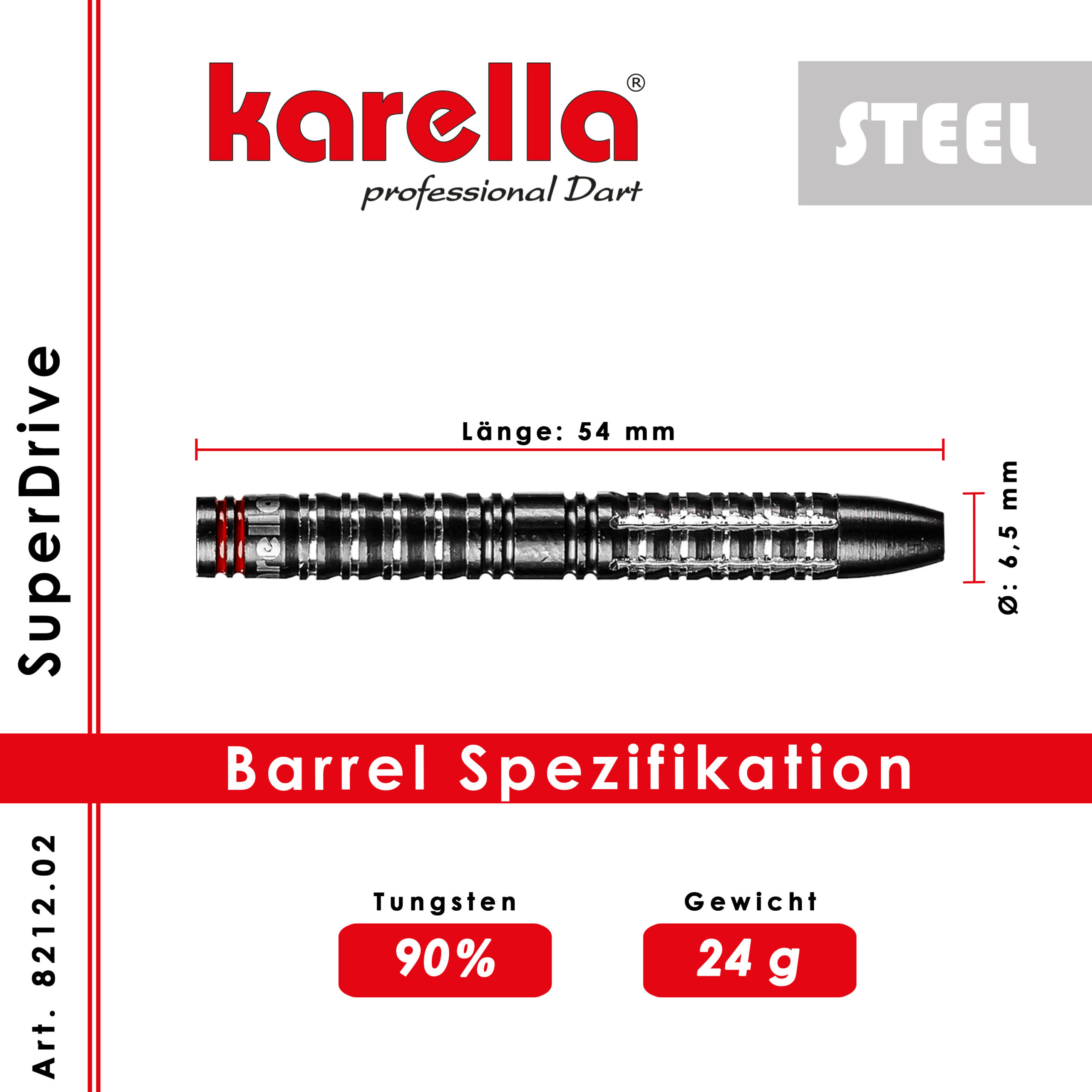 Karella - Steeldart SuperDrive 90% Tungsten 24 gr. – Bild 5
