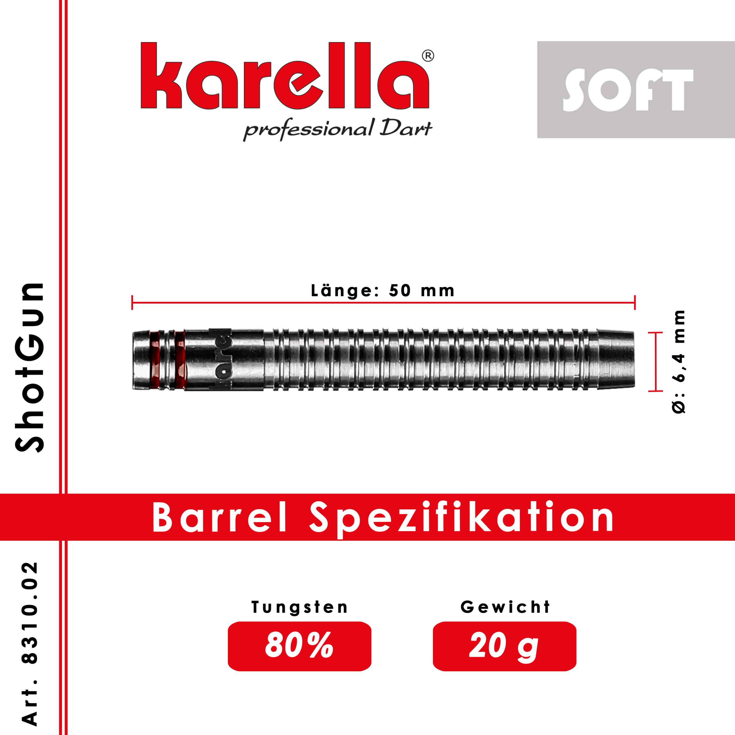 Karella - Softdart ShotGun 80% Tungsten 20 gr. – Bild 7